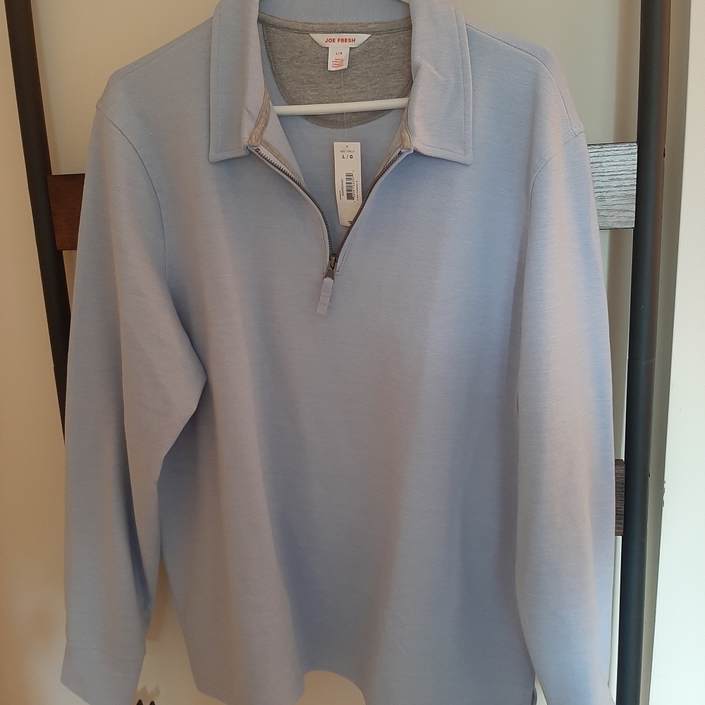 Joe Fresh Sky Blue Half-Zip Sweater Size Large